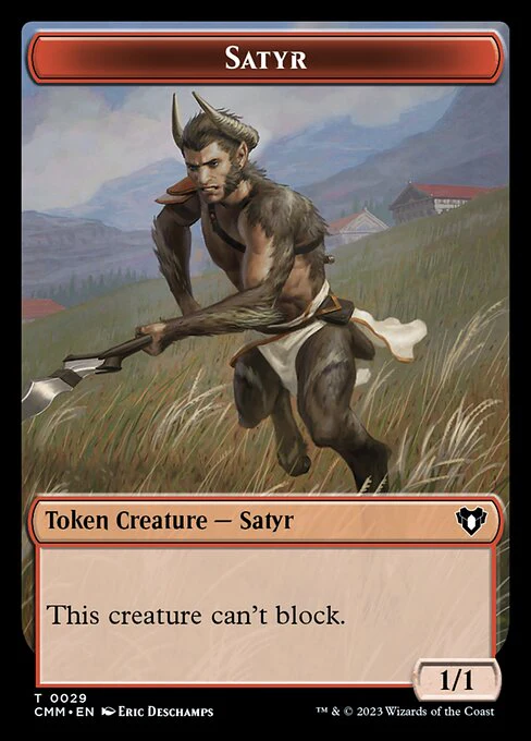 Clue // Satyr Double-Sided Token [Commander Masters Tokens] - Image 2