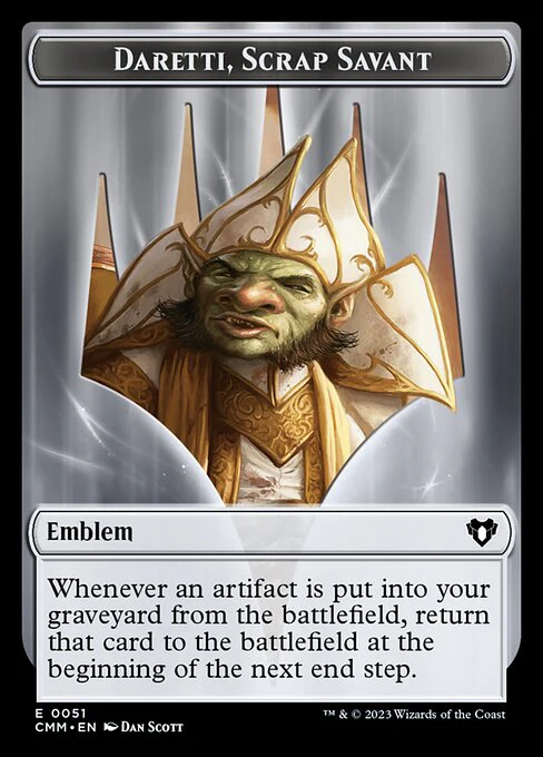 Eldrazi // Emblem - Daretti, Scrap Savant Double-Sided Token [Commander Masters Tokens] - Image 2