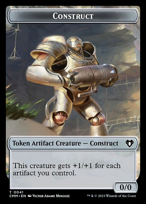 Spirit (0039) // Construct (0041) Double-Sided Token [Commander Masters Tokens] - Image 2