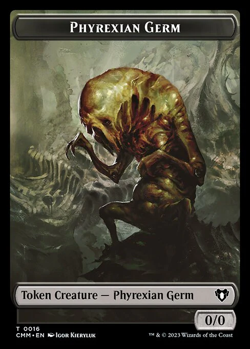 Treasure // Phyrexian Germ Double-Sided Token [Commander Masters Tokens] - Image 2
